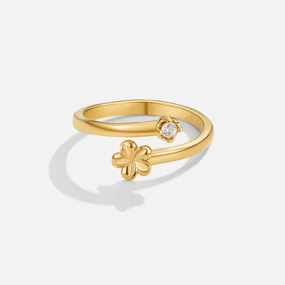 Gathered Petal Bloom Gold-Tone Band Ring
