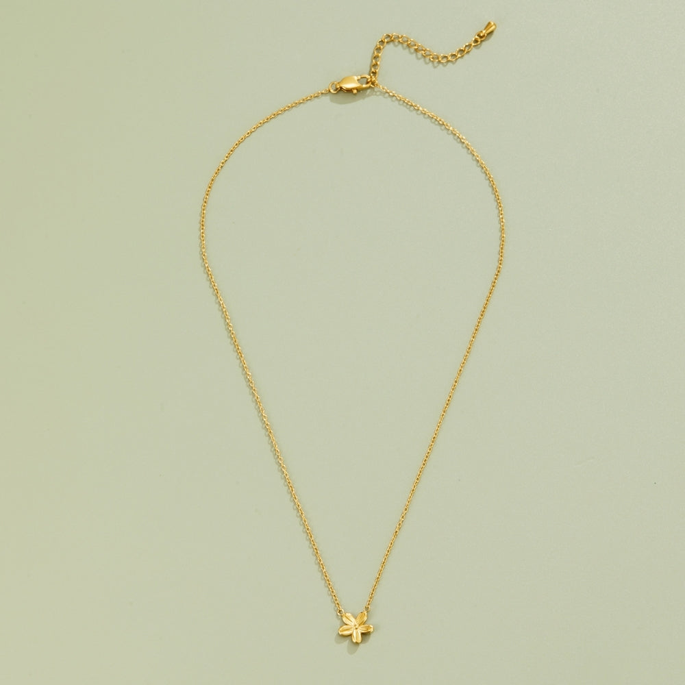 Single Blossom Gold-Tone Pendant Necklace