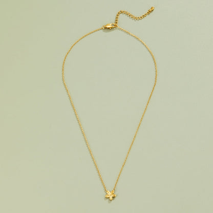 Single Blossom Gold-Tone Pendant Necklace