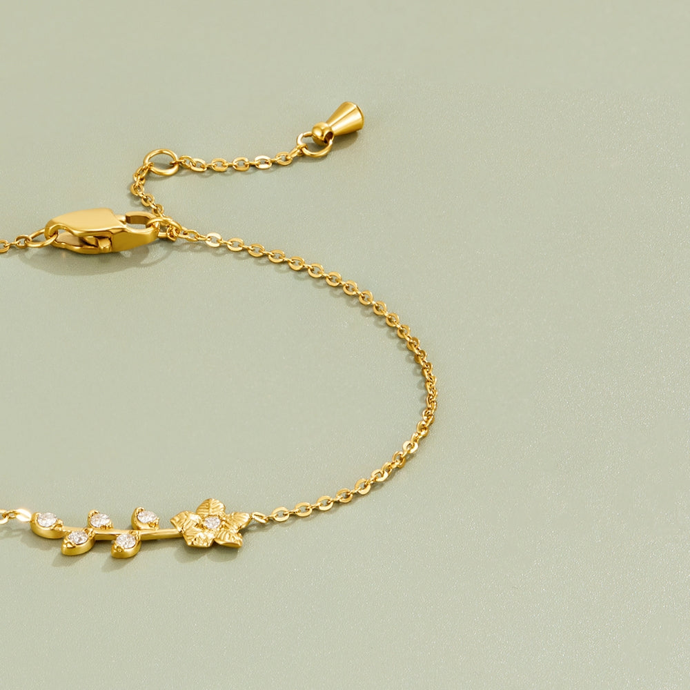 Trailing Crystal Vine Gold-Tone Bracelet