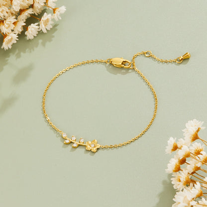 Trailing Crystal Vine Gold-Tone Bracelet