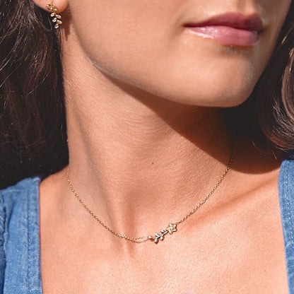 Trailing Crystal Vine Gold-Tone Necklace