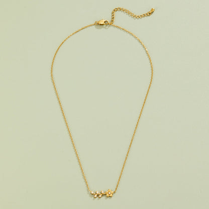 Trailing Crystal Vine Gold-Tone Necklace