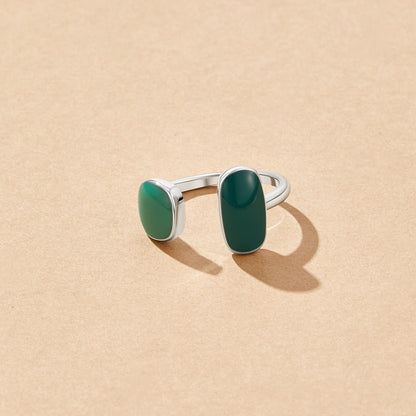 Willow Soft Green Silver-Tone Open Wrap Ring