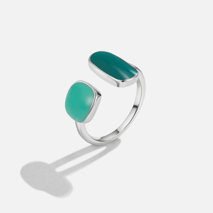 Willow Soft Green Silver-Tone Open Wrap Ring