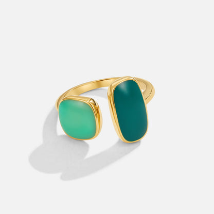 Soft Willow Green Stone Adjustable Wrap Ring