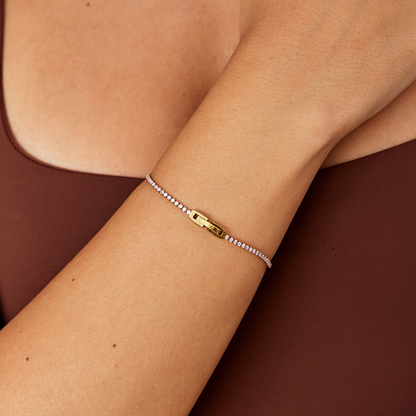 Kiera Pale Blush Crystal Gold-Tone Bracelet