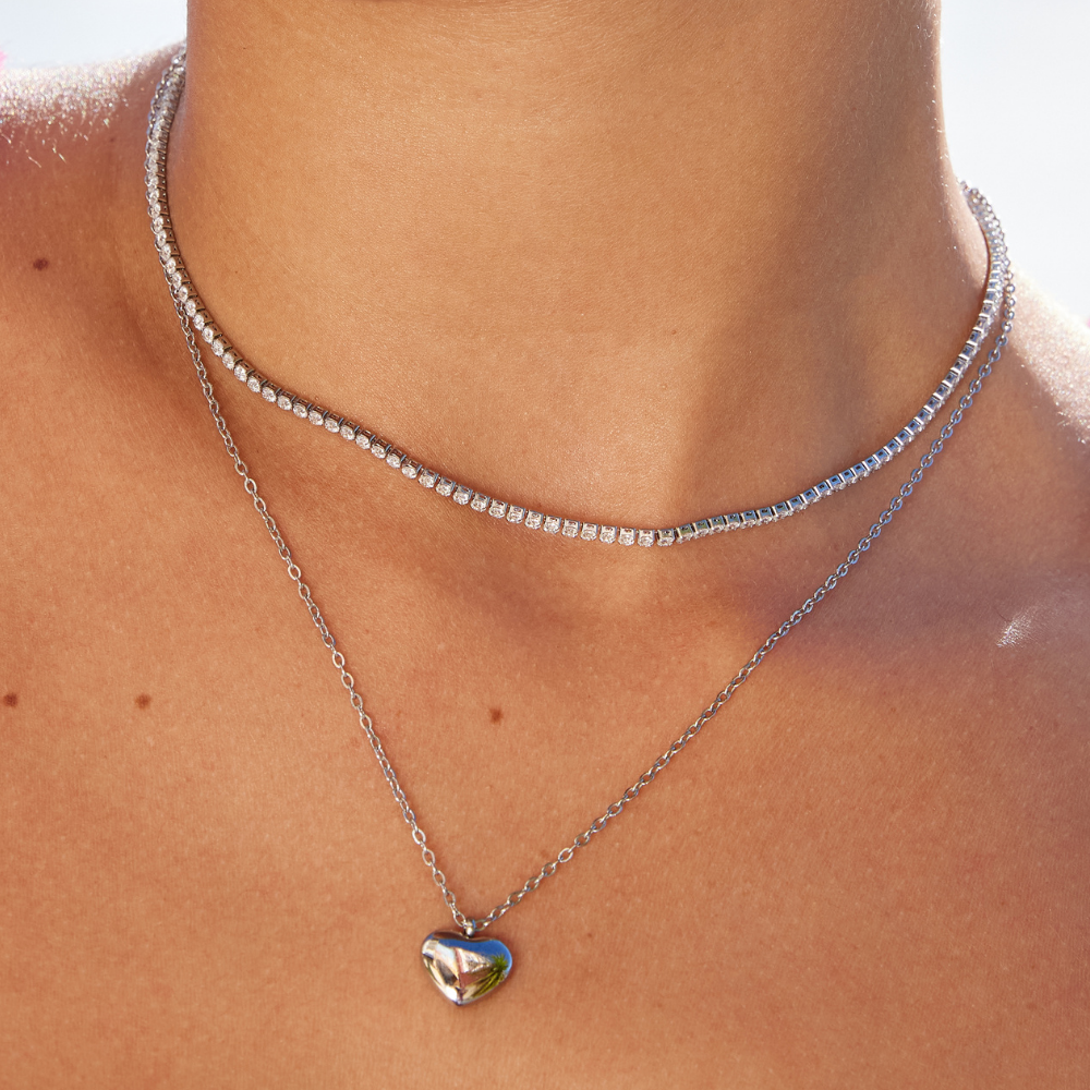 Cordelia Single Crystal Silver-Tone Necklace