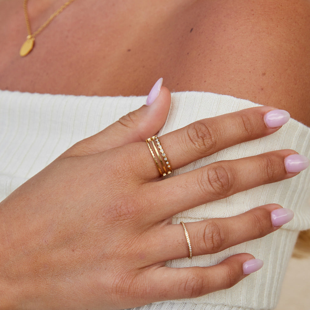 Elowyn Stacked Fine Crystal Band Ring
