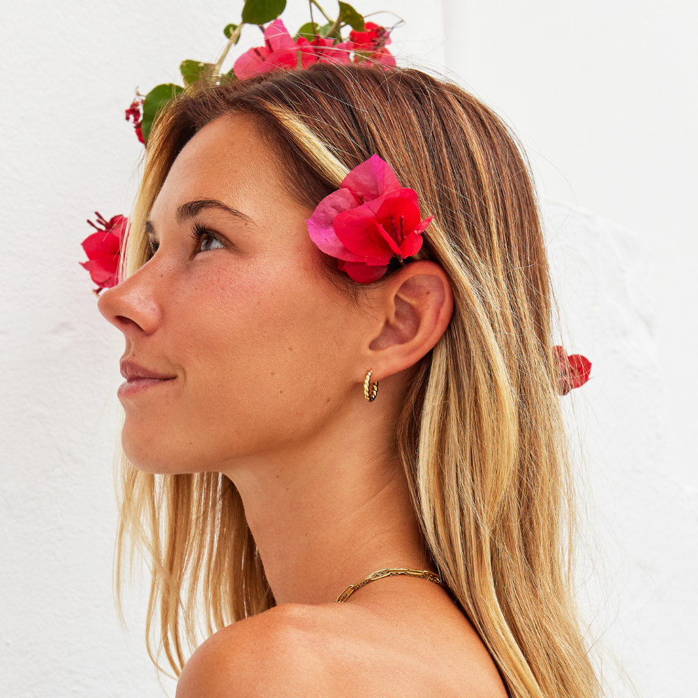 Layla Soft Twist Earrings in Warm Gold-Tone
