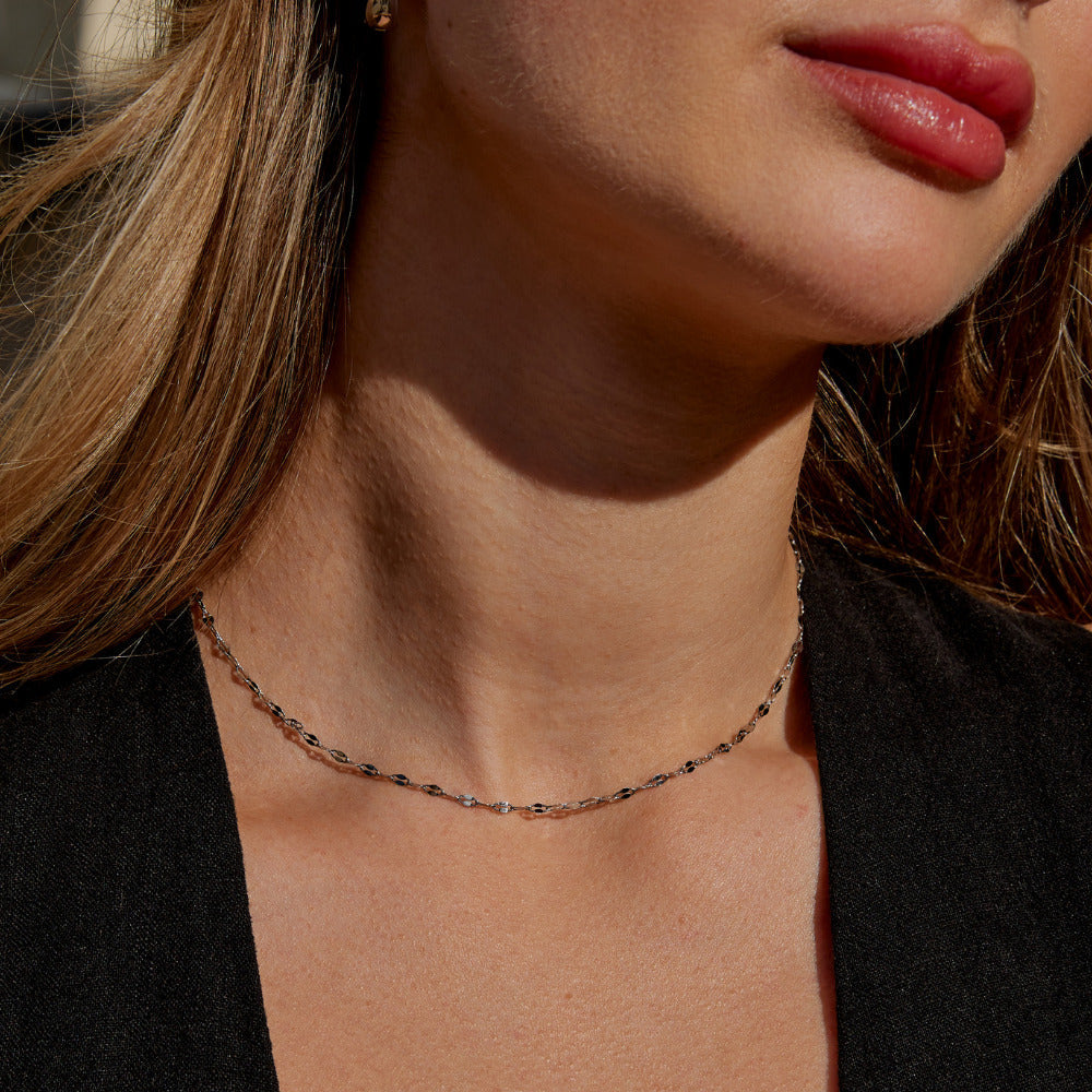 Leila Smooth Silver-Tone Link Necklace
