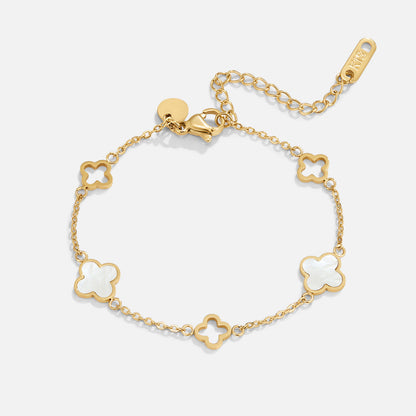 Lucia Clover Link Delicate Chain Bracelet