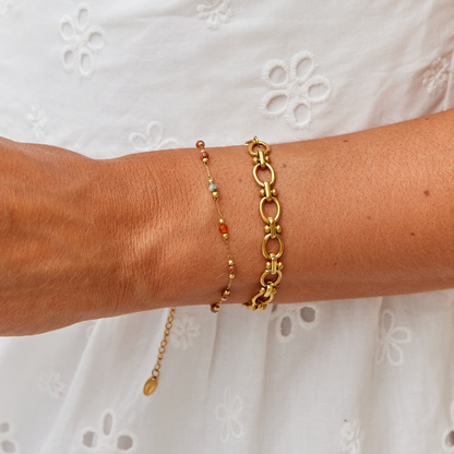 Lulu Smooth Stone-Look Beaded Cord Bracelet