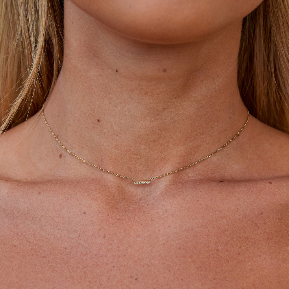 Missy Slim Crystal-Set Bar Pendant Necklace