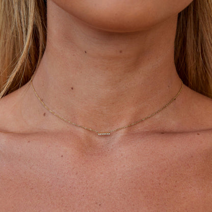 Missy Slim Crystal-Set Bar Pendant Necklace