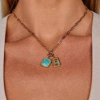 Pia Chain-Link Charm Layering Necklace Set