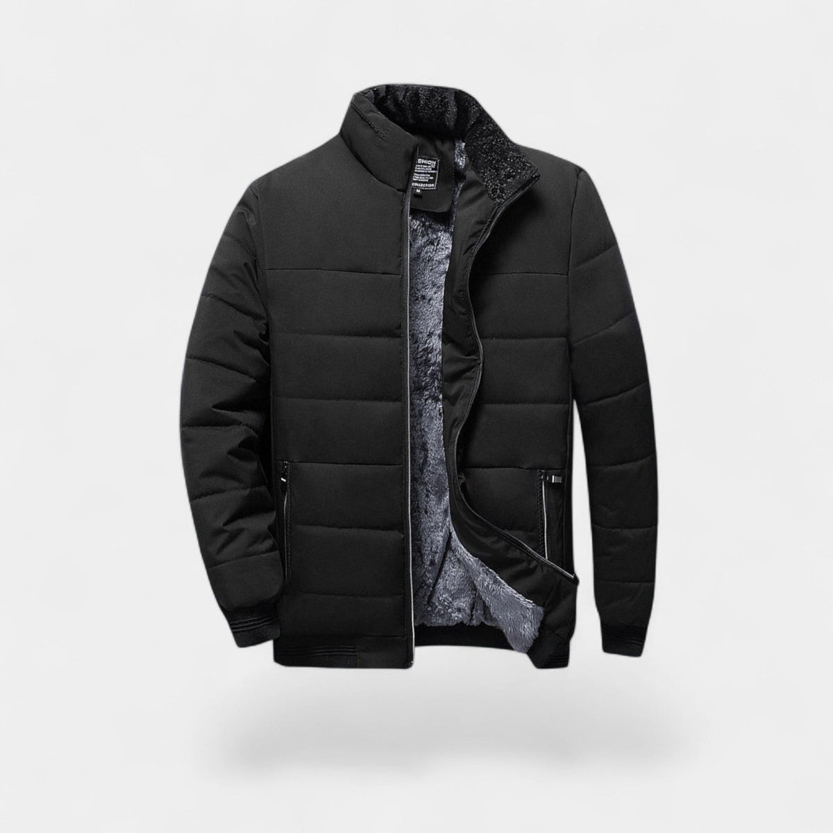 Men's Padded Cotton Jacket – faux fur Lined Stand Collar