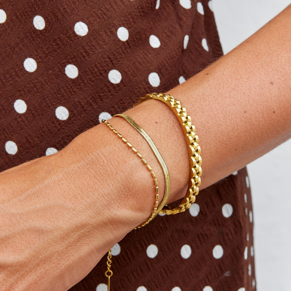 Renee Heavier Weight Rounded Gold-Tone Bangle