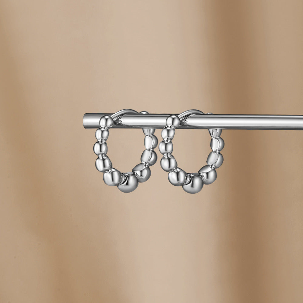 Roma Close-Fitting Silver-Tone Hoop Earrings
