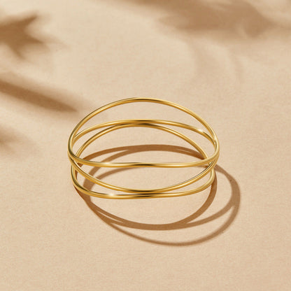 Sabrina Stacked Fine Band Gold-Tone Bangle
