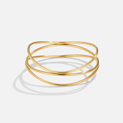 Sabrina Stacked Fine Band Gold-Tone Bangle