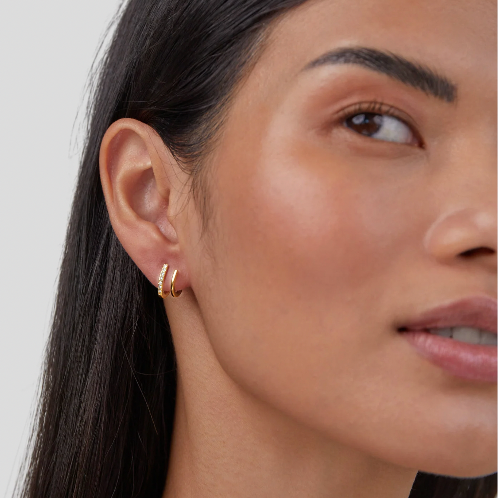 Sculpted Crystal Claw Earrings in Gold-Tone