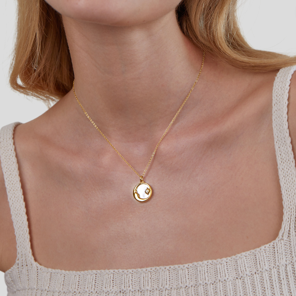 Crescent and Star Charm Necklace