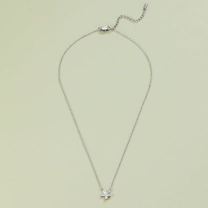 Single Blossom Silver-Tone Pendant Necklace