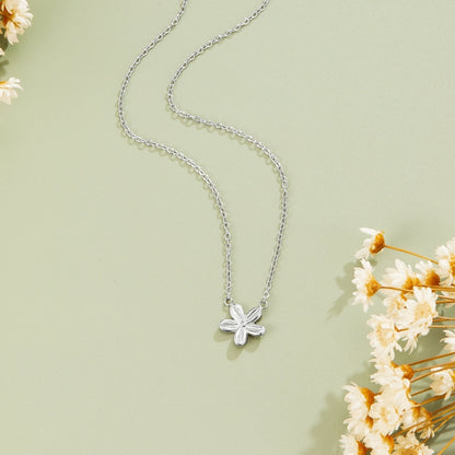 Single Blossom Silver-Tone Pendant Necklace