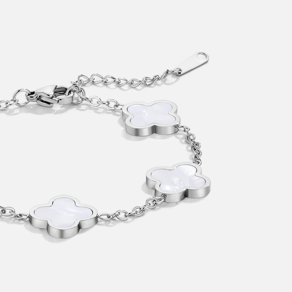 Small Clover Silver-Tone Chain Bracelet