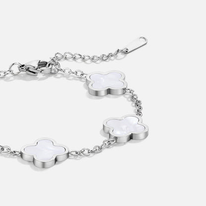 Small Clover Silver-Tone Chain Bracelet