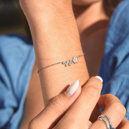Trailing Crystal Vine Silver-Tone Bracelet
