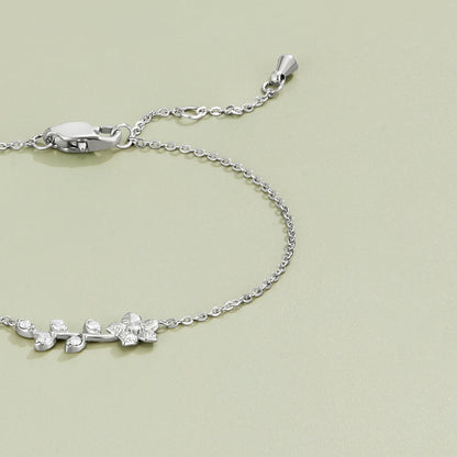 Trailing Crystal Vine Silver-Tone Bracelet