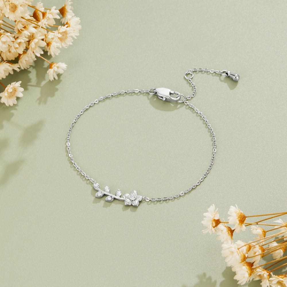 Trailing Crystal Vine Silver-Tone Bracelet