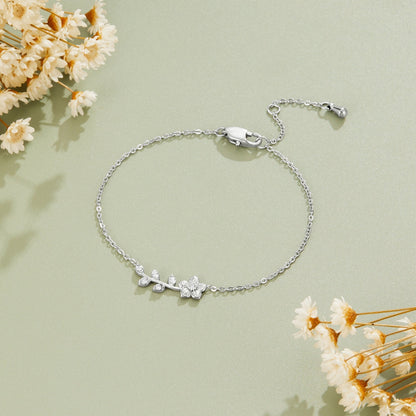 Trailing Crystal Vine Silver-Tone Bracelet