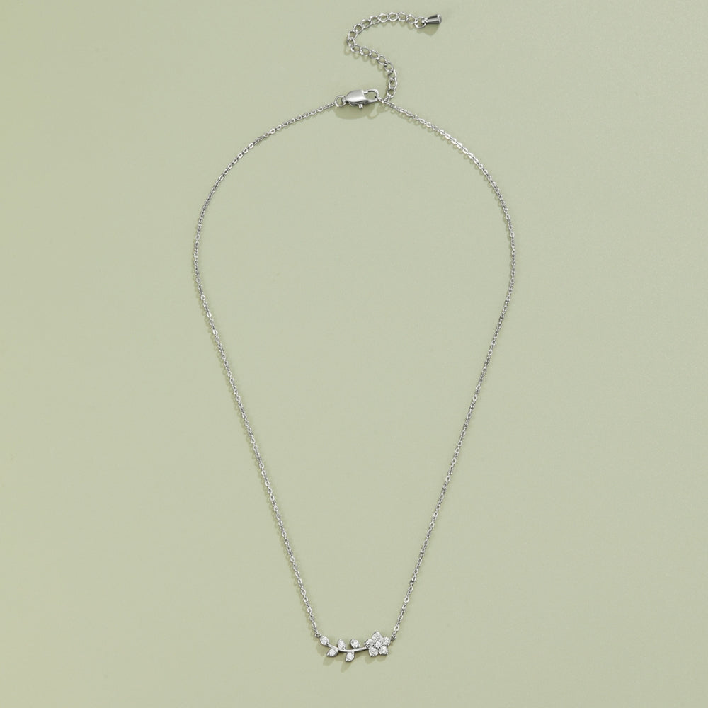 Trailing Crystal Vine Silver-Tone Necklace
