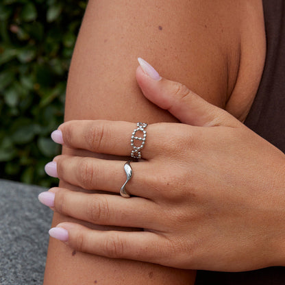 Yulah Chain-Link Ring in a Silver-Tone Finish