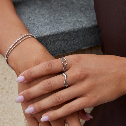 Yulah Chain-Link Ring in a Silver-Tone Finish