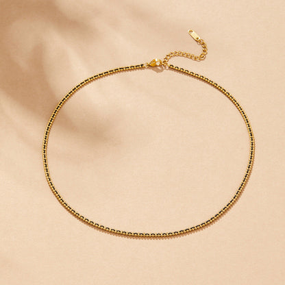 Sofia Tiny Beaded Detail Fine Chain Necklace
