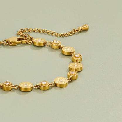 Springtime Flower Trail Gold-Tone Bracelet