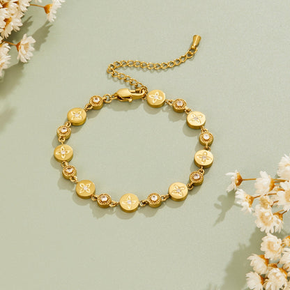Springtime Flower Trail Gold-Tone Bracelet