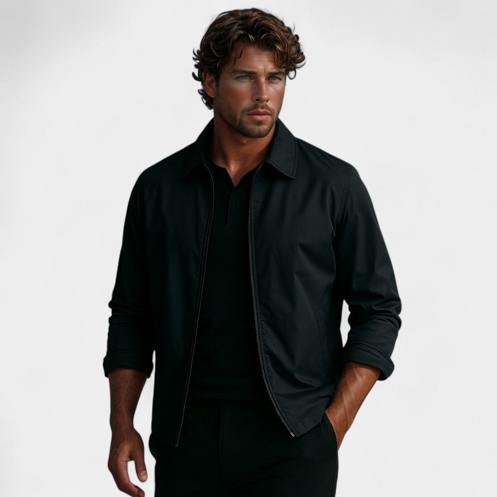 Men's Nylon Windbreaker – Minimalist Loose Straight Cut