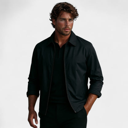 Men's Nylon Windbreaker – Minimalist Loose Straight Cut