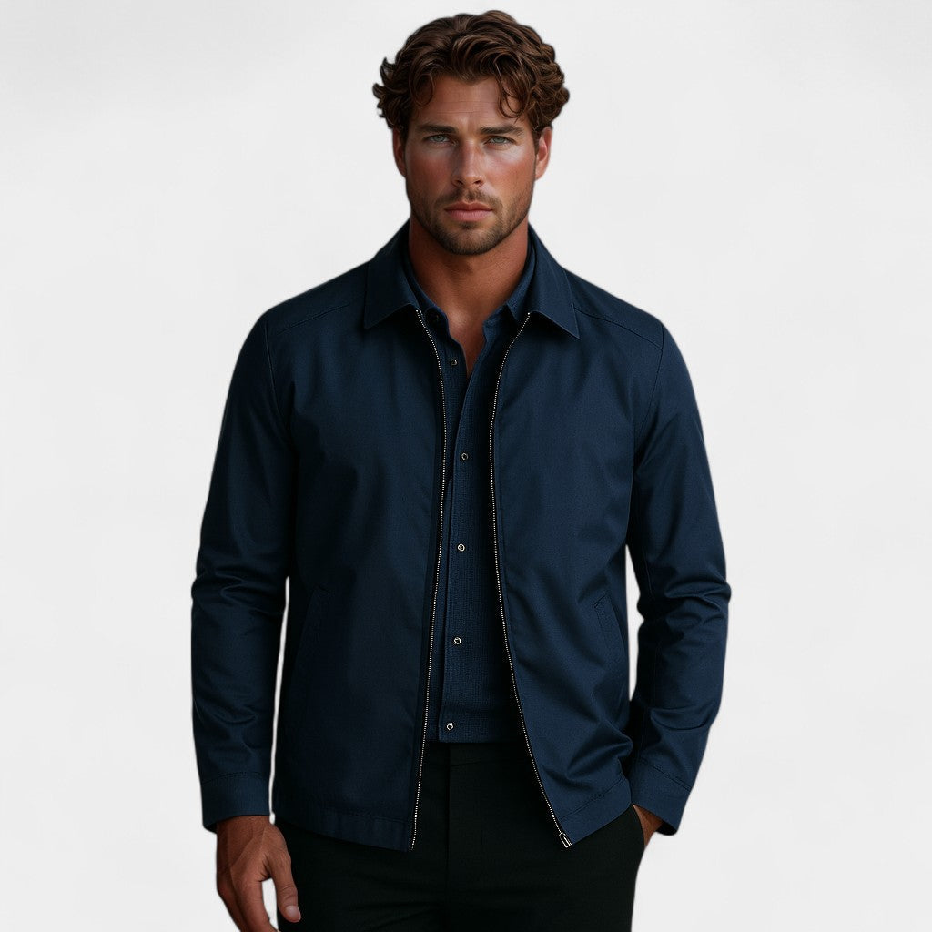 Men's Nylon Windbreaker – Minimalist Loose Straight Cut