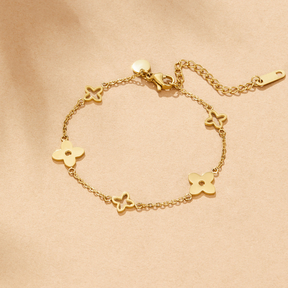 Tori Small Petal Delicate Chain Bracelet