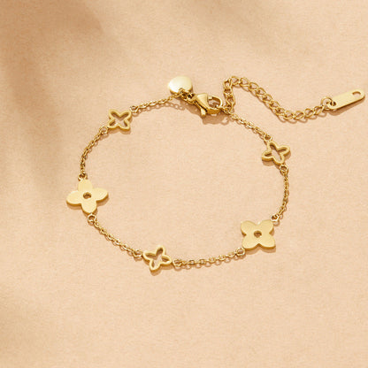 Tori Small Petal Delicate Chain Bracelet