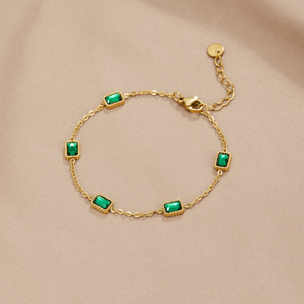 Trinity Cool Green Crystal Band Bracelet