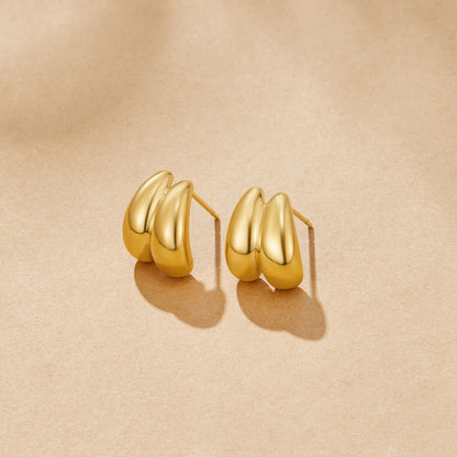 Paired Teardrop Falling Line Drop Earrings