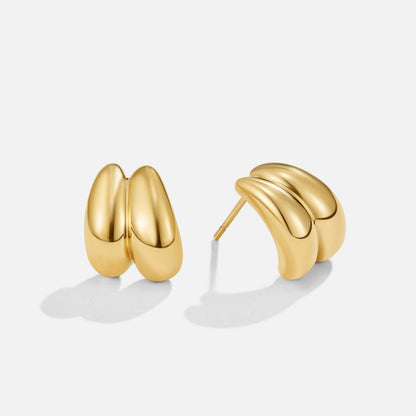 Paired Teardrop Falling Line Drop Earrings