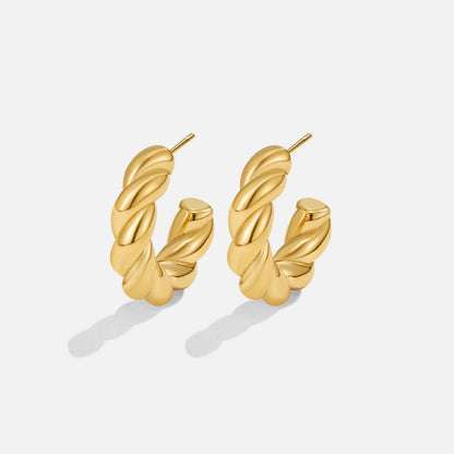 Felicity Slim Twisted Band Hoop Earrings